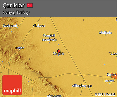 Physical 3D Map of Çarıklar