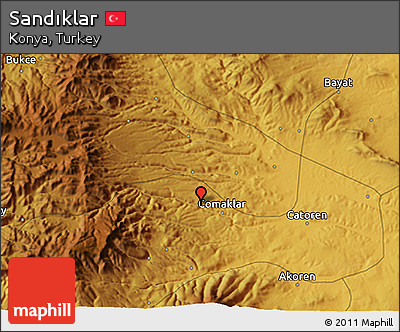 Physical 3D Map of Sandıklar