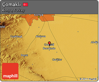 Physical 3D Map of Çomaklı