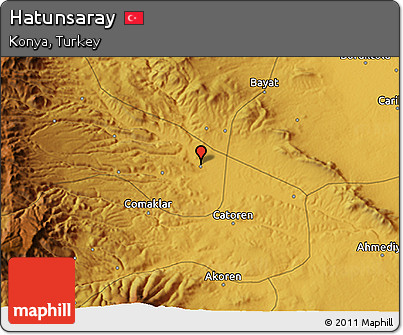 Physical 3D Map of Hatunsaray