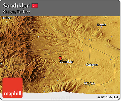 Physical 3D Map of Sandıklar