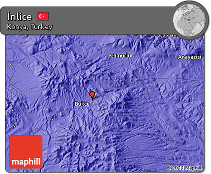 Political 3D Map of İnlice