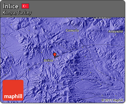 Political 3D Map of İnlice
