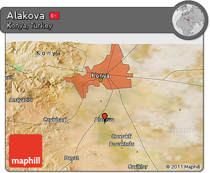 Satellite 3D Map of Alakova
