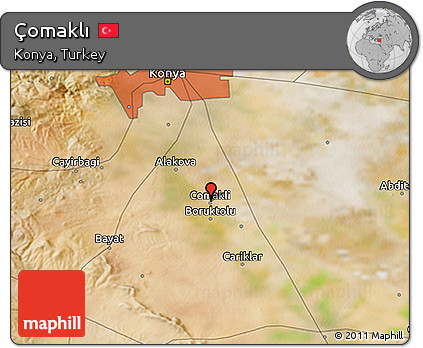 Satellite 3D Map of Çomaklı