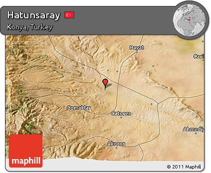 Satellite 3D Map of Hatunsaray