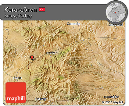 Satellite 3D Map of Karacaören
