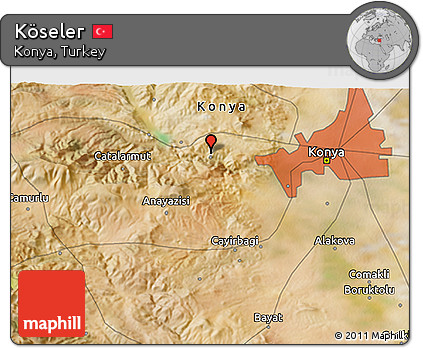 Satellite 3D Map of Köseler