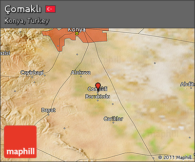 Satellite 3D Map of Çomaklı
