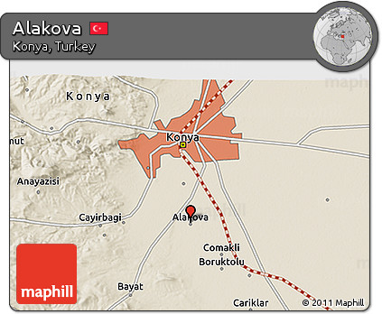 Shaded Relief 3D Map of Alakova