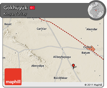 Shaded Relief 3D Map of Gökhüyük