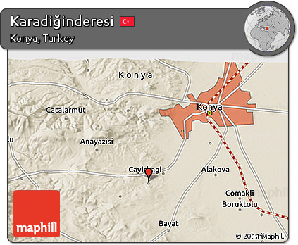 Shaded Relief 3D Map of Karadiğinderesi
