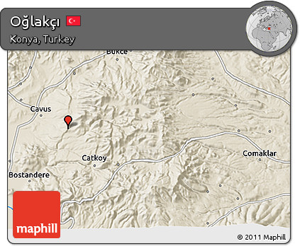 Shaded Relief 3D Map of Oğlakçı