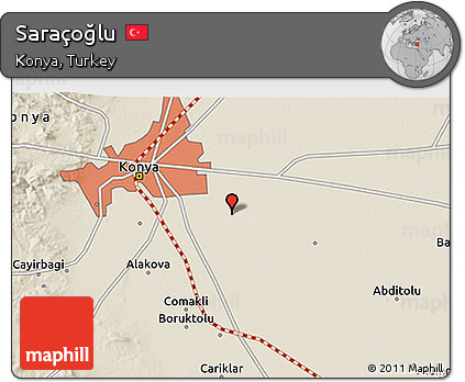Shaded Relief 3D Map of Saraçoğlu
