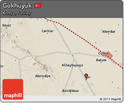 Shaded Relief 3D Map of Gökhüyük