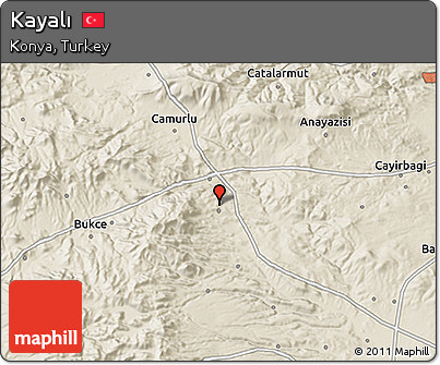 Shaded Relief 3D Map of Kayalı