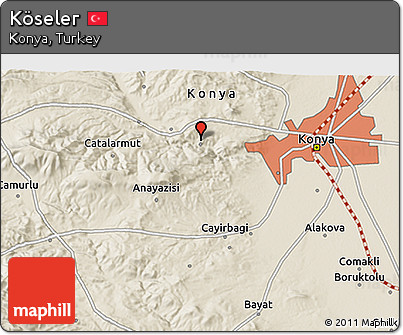 Shaded Relief 3D Map of Köseler