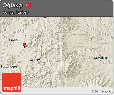 Shaded Relief 3D Map of Oğlakçı