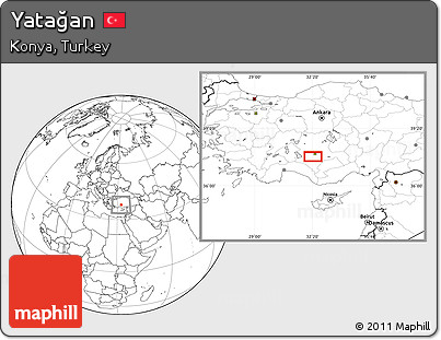 Blank Location Map of Yatağan