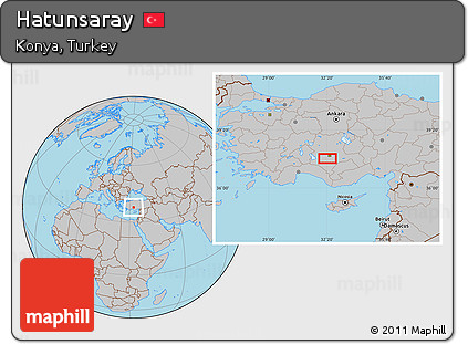 Gray Location Map of Hatunsaray