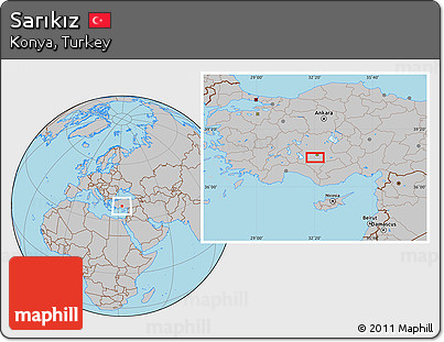Gray Location Map of Sarıkız