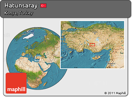 Satellite Location Map of Hatunsaray