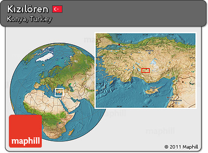 Satellite Location Map of Kızılören