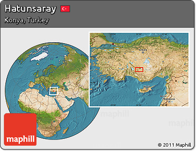 Satellite Location Map of Hatunsaray