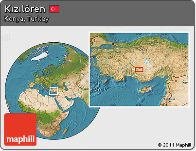 Satellite Location Map of Kızılören