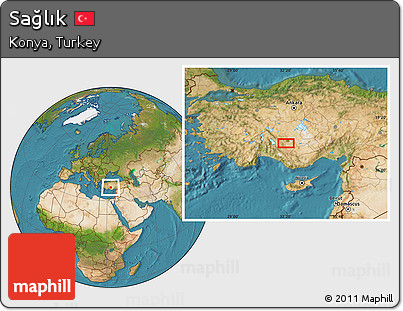Satellite Location Map of Sağlık