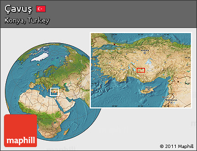 Satellite Location Map of Çavuş