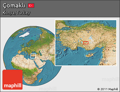 Satellite Location Map of Çomaklı