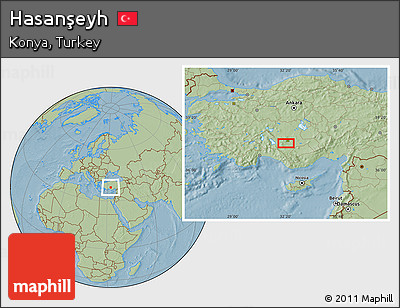 Savanna Style Location Map of Hasanşeyh, hill shading