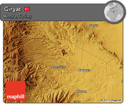 Physical Map of Giryat