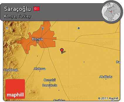 Physical Map of Saraçoğlu