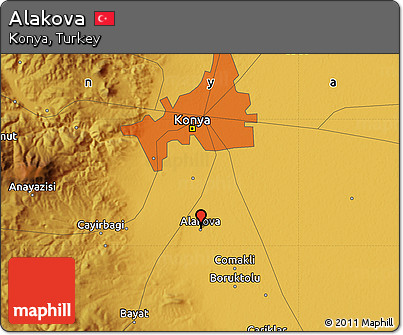 Physical Map of Alakova