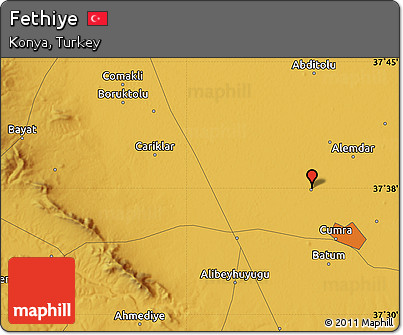 Physical Map of Fethiye