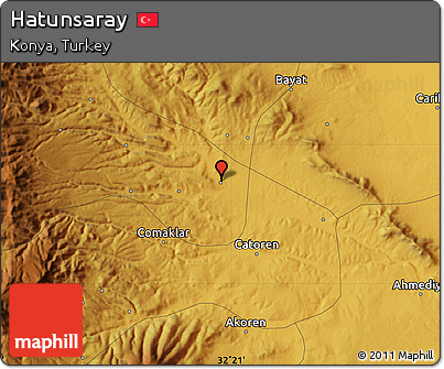 Physical Map of Hatunsaray
