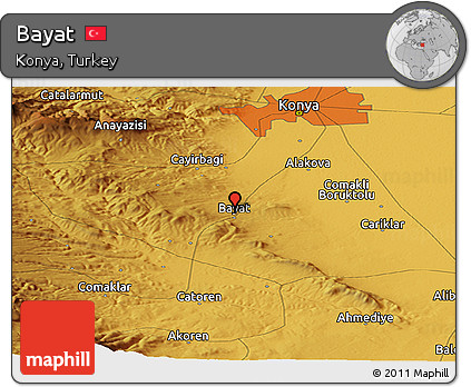 Physical Panoramic Map of Bayat