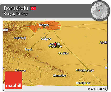 Physical Panoramic Map of Boruktolu