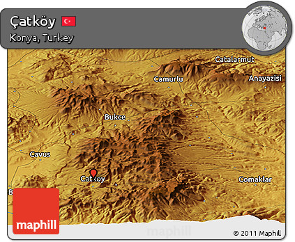 Physical Panoramic Map of Çatköy