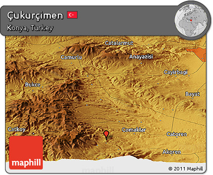 Physical Panoramic Map of Çukurçimen