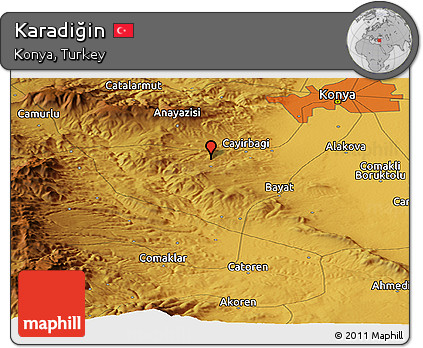 Physical Panoramic Map of Karadiğin
