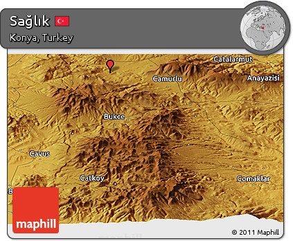 Physical Panoramic Map of Sağlık