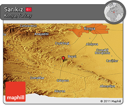 Physical Panoramic Map of Sarıkız