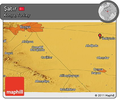 Physical Panoramic Map of Şatır