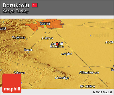 Physical Panoramic Map of Boruktolu