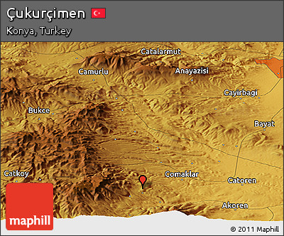 Physical Panoramic Map of Çukurçimen