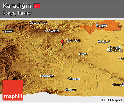 Physical Panoramic Map of Karadiğin