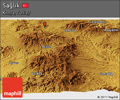 Physical Panoramic Map of Sağlık